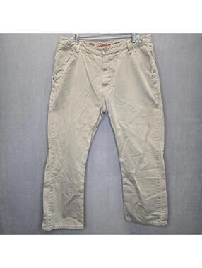 The Territory Ahead Men's 36x30 (28) Khaki Cotton Canvas Pants Rugged Chinos Tan